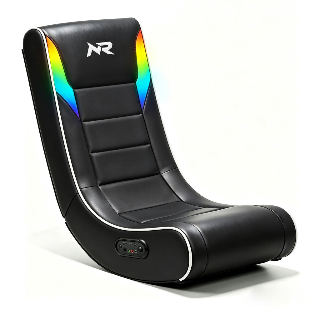 NoxRoc Video Gaming Floor Rocker Chair, Built-in Audio, RGB LED, For Gamers, Bedroom or Game Room