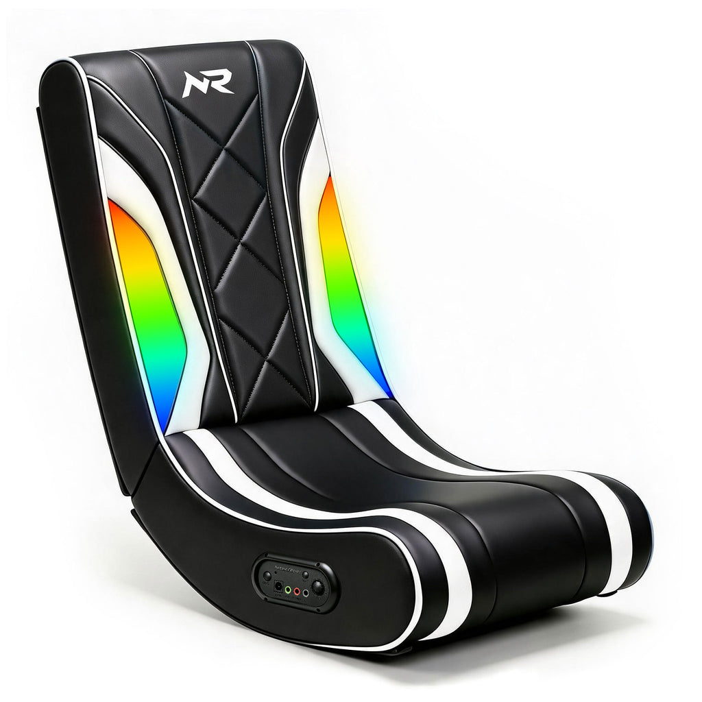 NoxRoc Video Gaming Floor Rocker Chair, Built-in Audio, RGB LED, For Gamers, Bedroom or Game Room