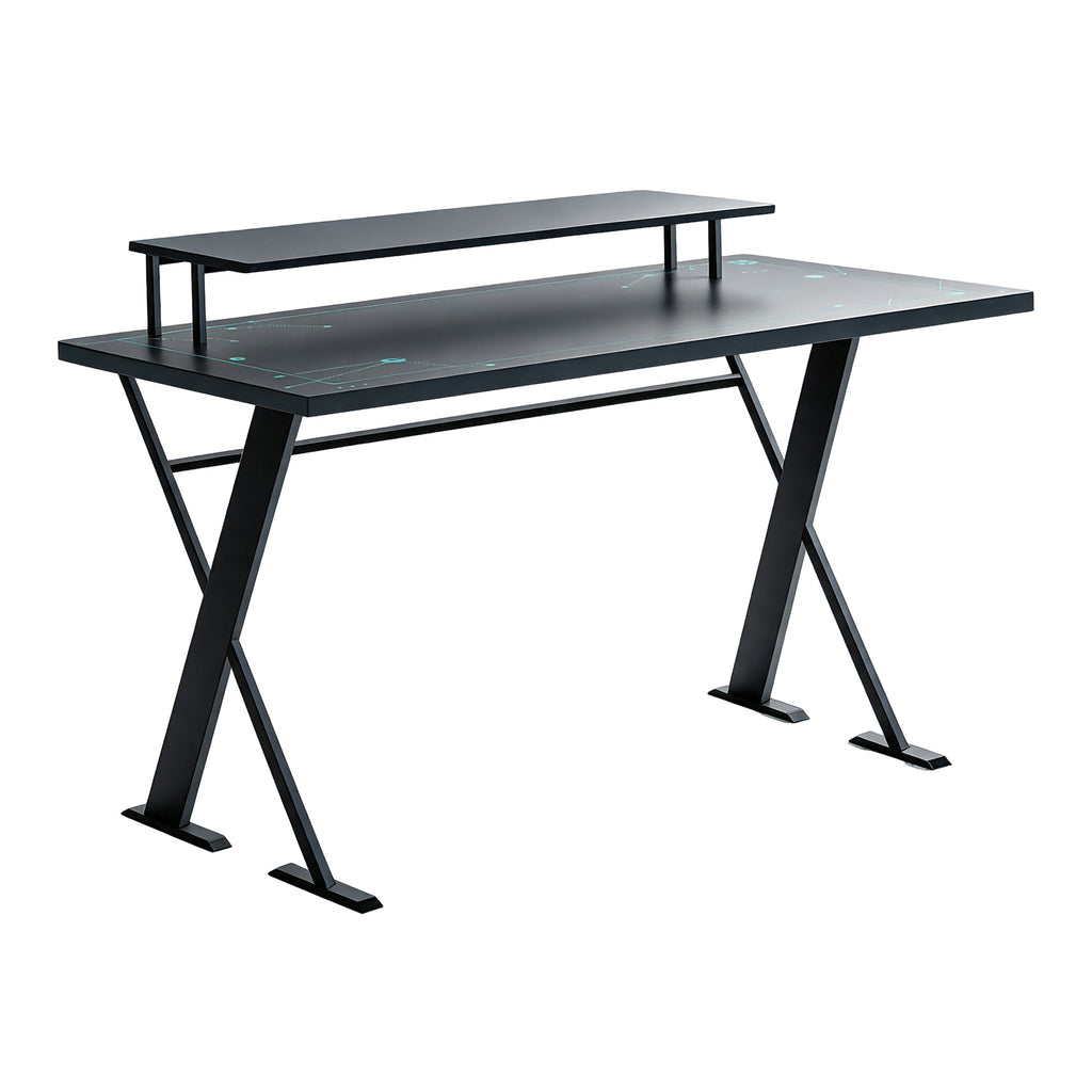 NoxRoc 50 Inch Gaming Desk with Monitor Stand, Computer Desk for Home Office, Ergonomic Gamer Desk with Z-Shaped Metal Frame, Modern PC Workstation, 50" W x 24" D x 28" H