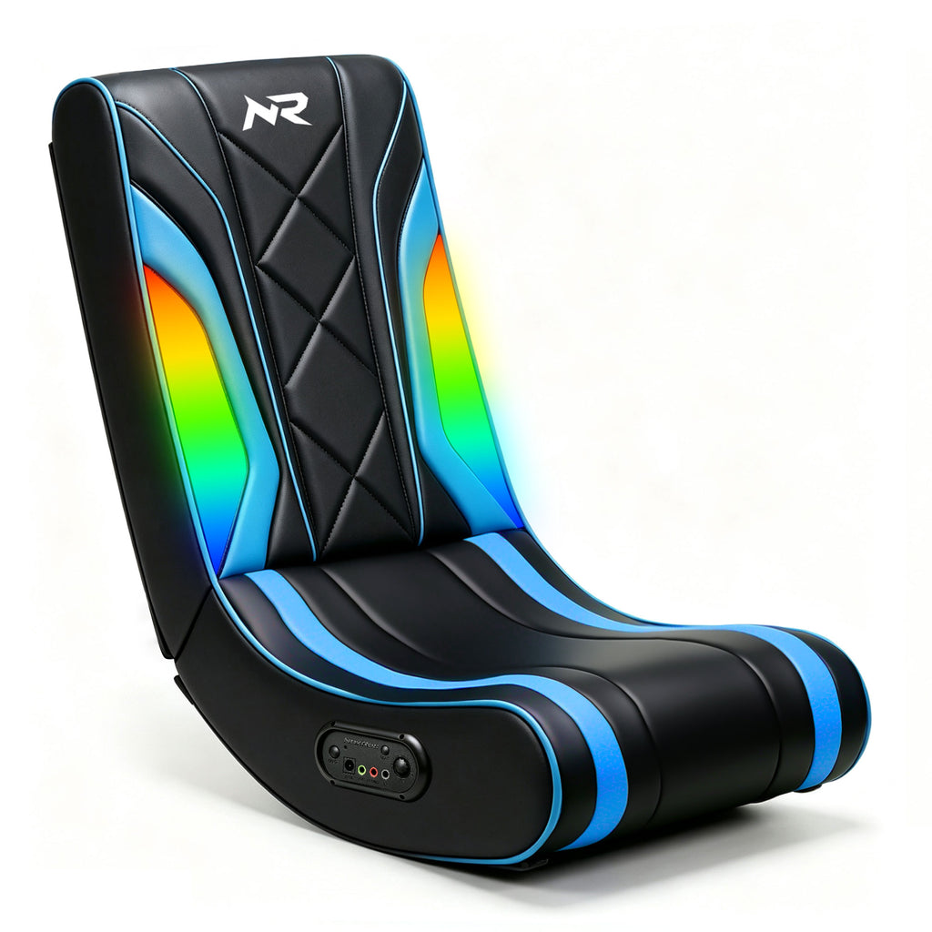 NoxRoc Video Gaming Floor Rocker Chair, Built-in Audio, RGB LED, For Gamers, Bedroom or Game Room