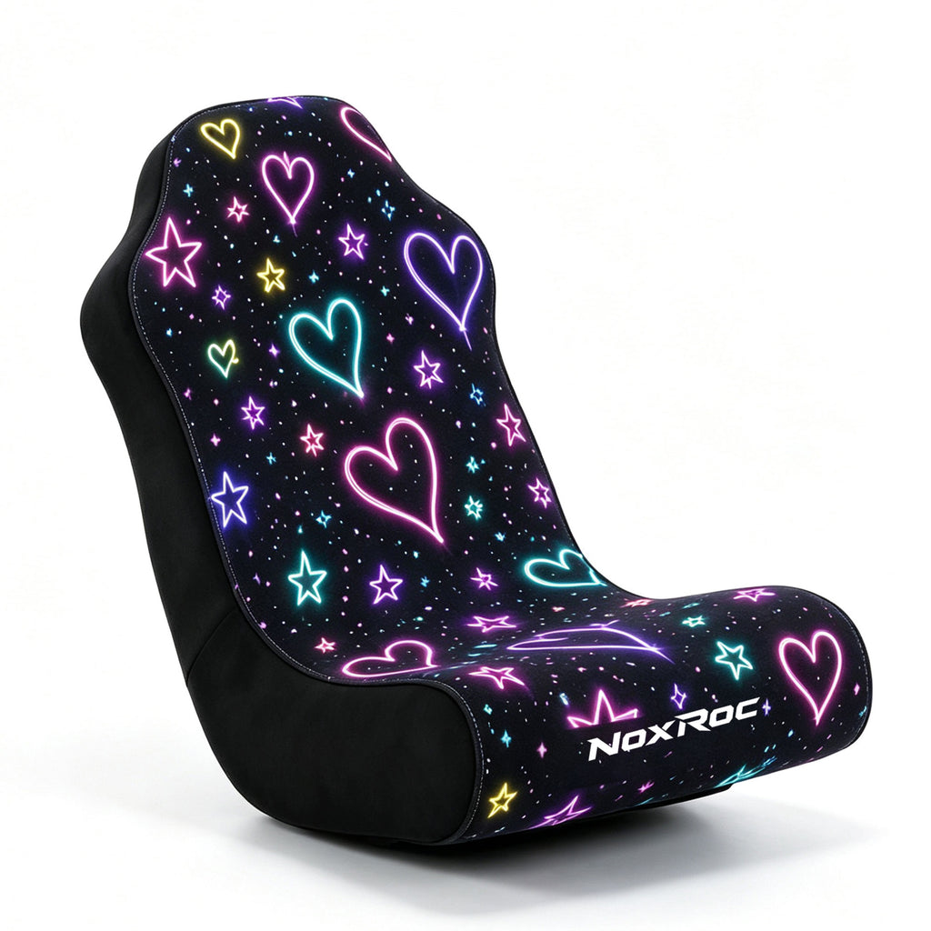 NoxRoc Printed  Heart Cube Graphic, Video Gaming Floor Rocker Chair For Boys, Girls, Teens, Compressed Foam
