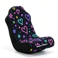 NoxRoc Printed  Heart Cube Graphic, Video Gaming Floor Rocker Chair For Boys, Girls, Teens, Compressed Foam