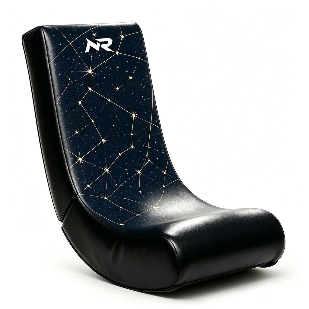 NoxRoc Printed Galaxy Nebula Starlight Graphic, Video Gaming Floor Rocker Chair For Boys, Girls, Teens, Compressed Foam