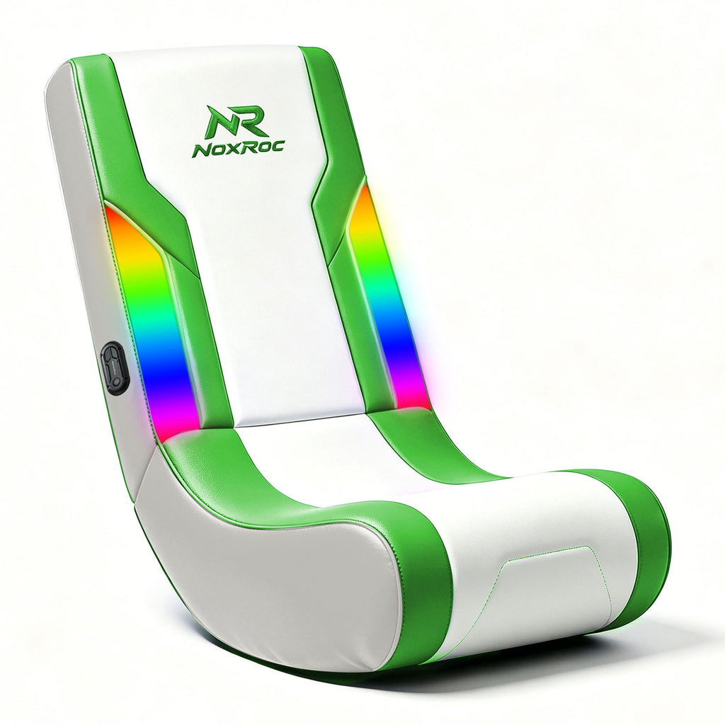 NoxRoc Video Gaming Floor Rocker Chair, RGB LED, For Gamers, Bedroom or Game Room