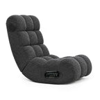 NoxRoc Video Gaming Floor Rocker Chair, Built-in Dual Speakers & RGB LED Lights, Grid Tufted Plush Sponge Foldable Game Chair for Adults Teens, Bedroom Game Room, Gifts for Gamers