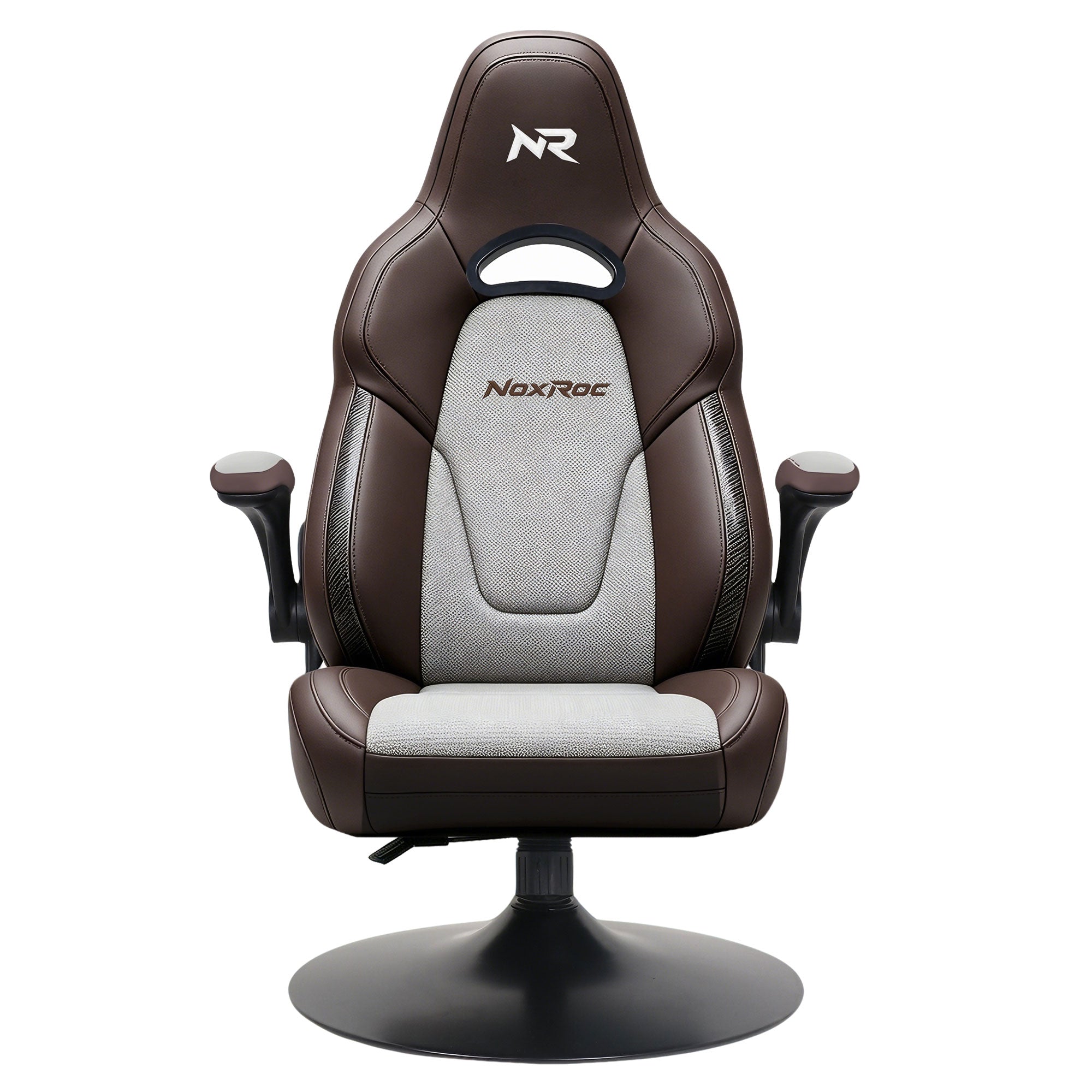 NoxRoc Console Rocker Gaming Chair, Built-in Speakers with RGB LED, Swivel Seat with Lumbar Support | 360° swivel rocker gaming chair with lumbar support