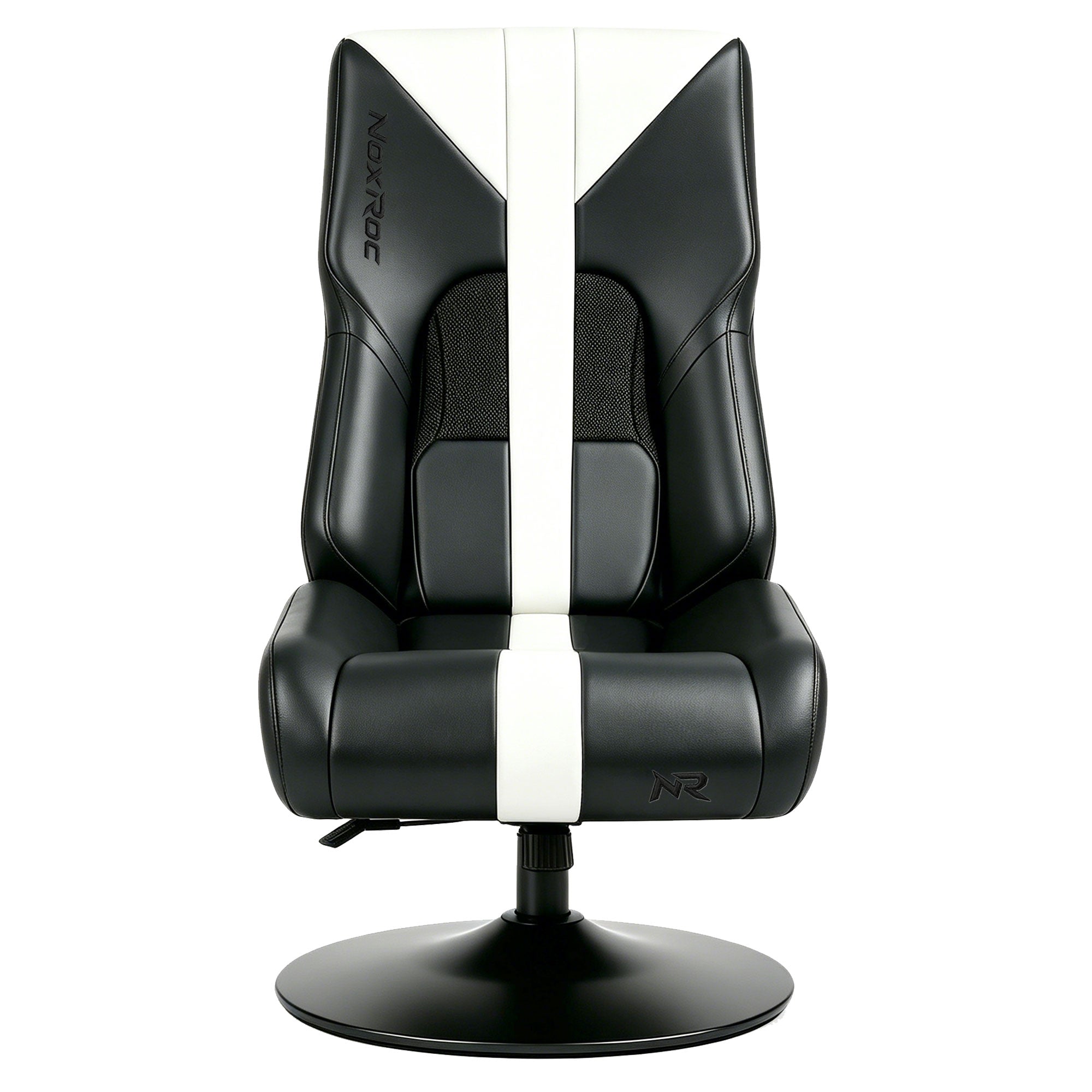 NoxRoc Console Rocker Gaming Chair, Built-in Speakers with RGB LED, Swivel Seat with Lumbar Support | 360° swivel rocker gaming chair with lumbar support