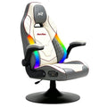 NoxRoc Pedestal Gaming Chair, Built-in 2.0 AUDIO, RGB LED, 360° Swivel Seat with Lumbar Support, Sapphire