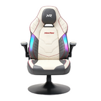 NoxRoc Console Rocker Gaming Chair, Built-in Speakers with RGB LED, Swivel Seat with Lumbar Support | 360° swivel rocker gaming chair with lumbar support, flip-up arms and stable base for console gaming or reading.