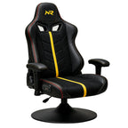 NoxRoc Pedestal Gaming Chair, Built-in Speakers with RGB LED, Swivel Seat with Lumbar Support | 360° swivel rocker gaming chair with lumbar support