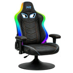 NoxRoc Pedestal Gaming Chair, Built-in Speakers with RGB LED, Swivel Seat with Lumbar Support | 360° swivel rocker gaming chair with lumbar support