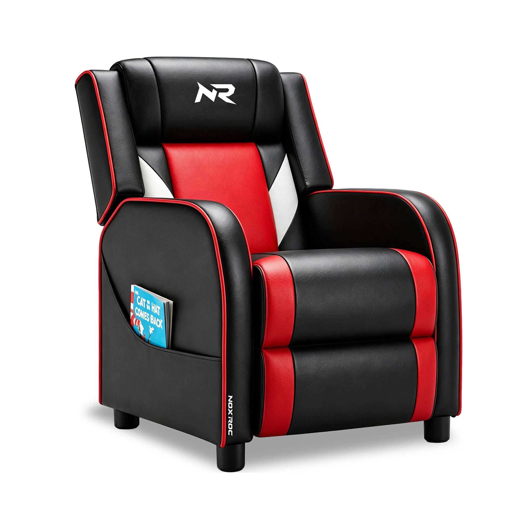 NoxRoc Gaming Recliner Chair, Racing Style Single PU Leather Sofa Modern Living Room Recliners Ergonomic Comfortable Home Theater Seating