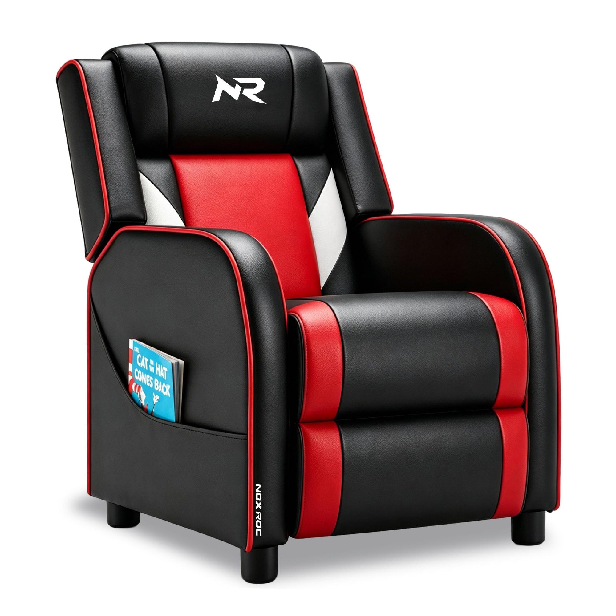 NoxRoc Gaming Recliner Chair, Racing Style Single PU Leather Sofa Modern Living Room Recliners Ergonomic Comfortable Home Theater Seating