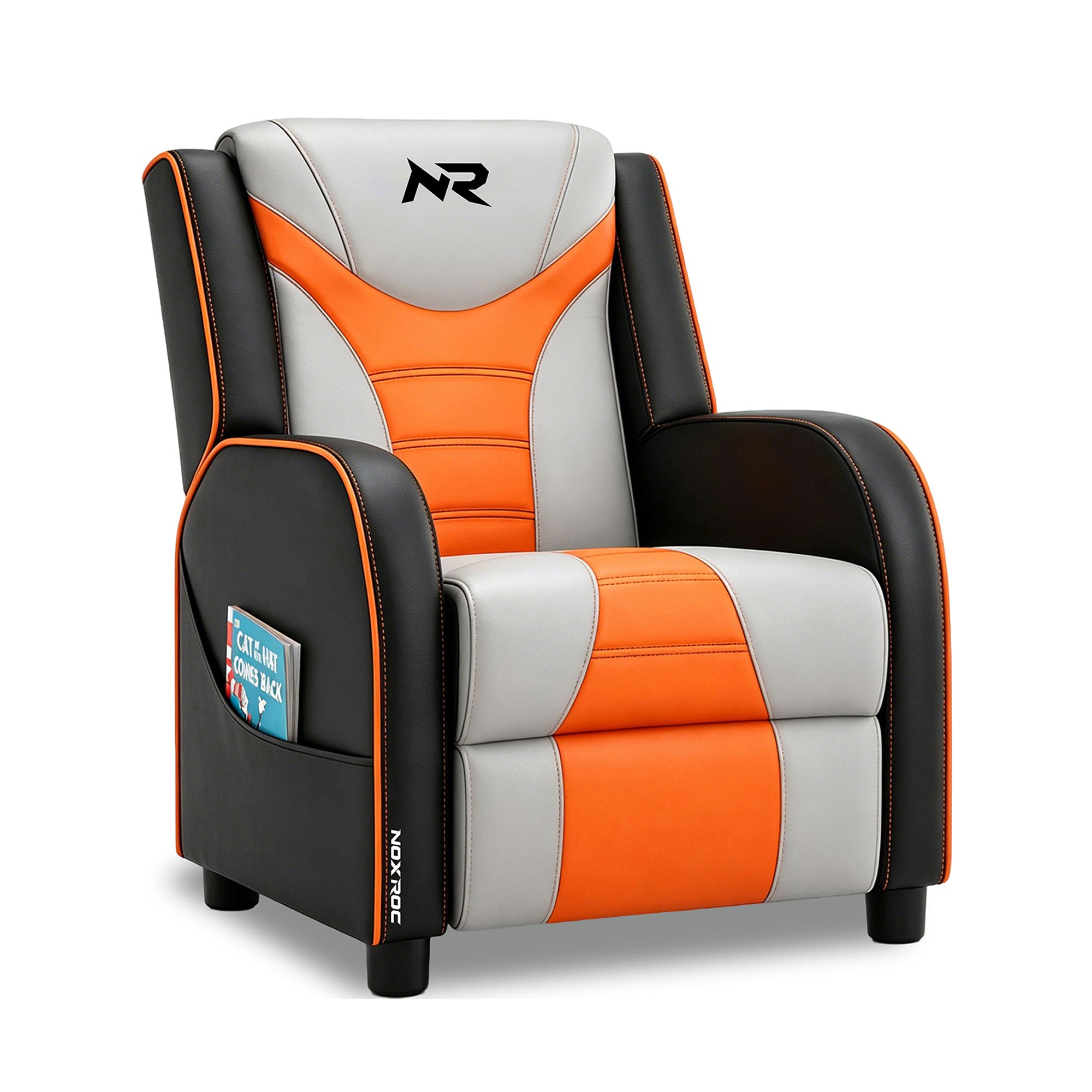 NoxRoc Gaming Recliner Chair, Racing Style Single PU Leather Sofa Modern Living Room Recliners Ergonomic Comfortable Home Theater Seating