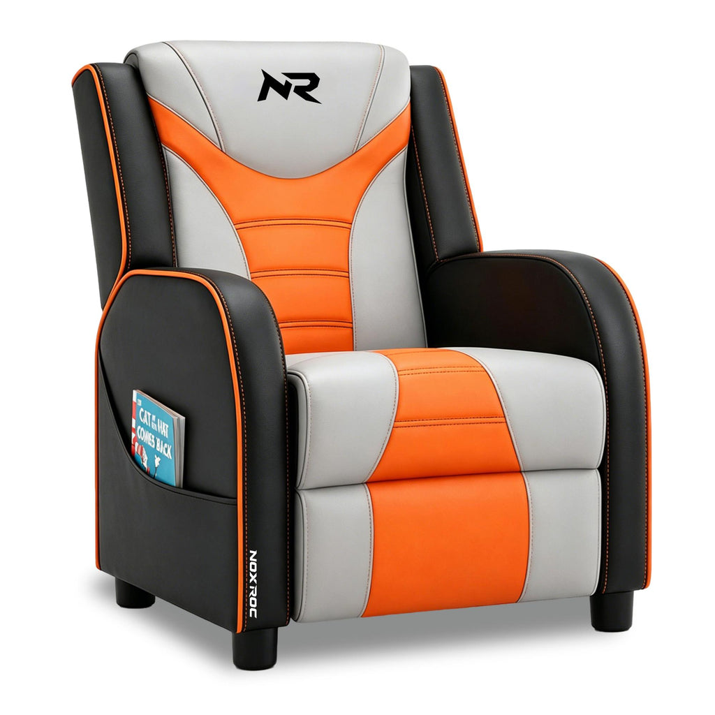NoxRoc Gaming Recliner Chair, Racing Style Single PU Leather Sofa Modern Living Room Recliners Ergonomic Comfortable Home Theater Seating