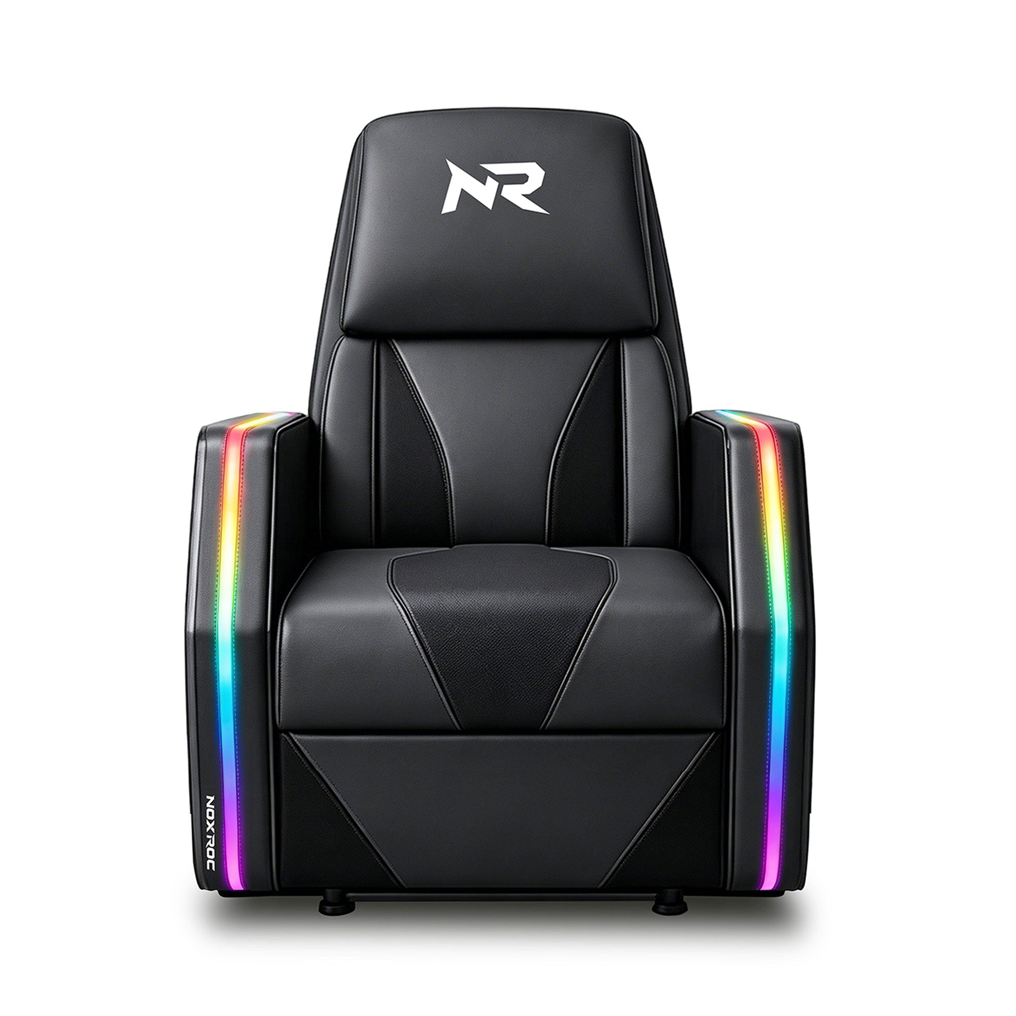 NoxRoc Gaming Recliner Chair, Built-in 2.1 Channel Stereo Speaker, RGB LED, Racing Style Single PU Leather Sofa Modern Living Room Recliners Ergonomic Comfortable Home Theater Seating