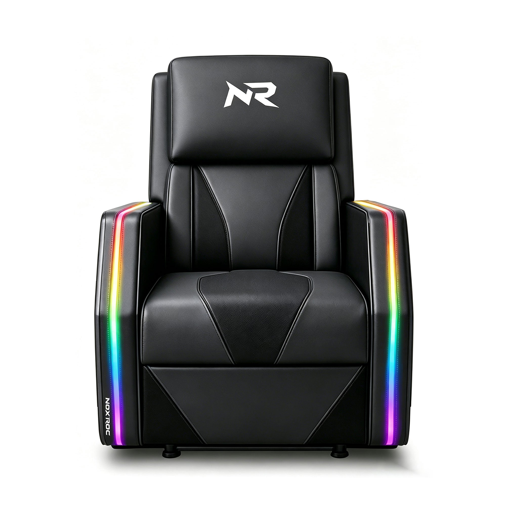 NoxRoc Gaming Recliner Chair, Built-in 2.1 Channel Stereo Speaker, RGB LED, Racing Style Single PU Leather Sofa Modern Living Room Recliners Ergonomic Comfortable Home Theater Seating