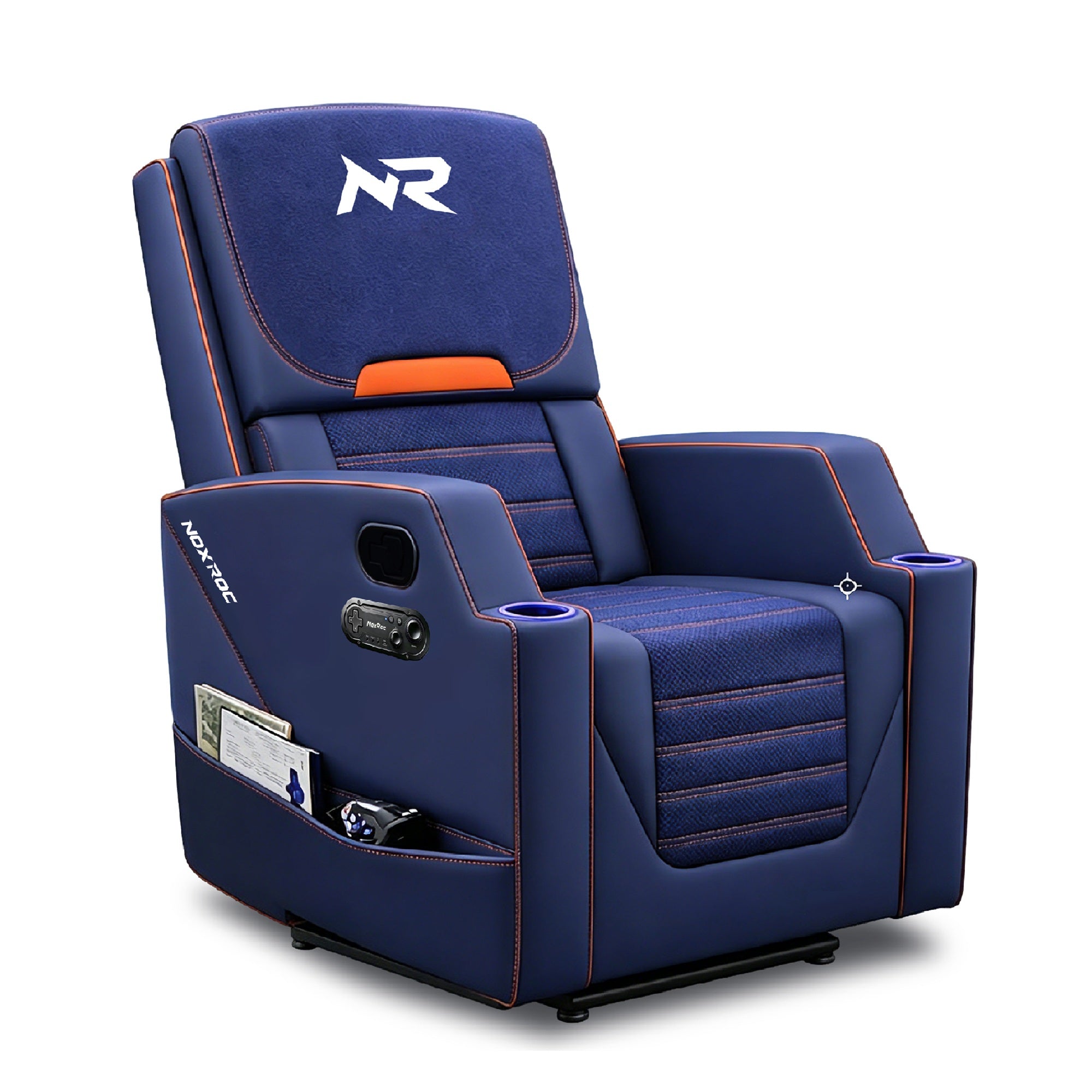 NoxRoc Gaming Recliner Chair, Built-in 2.1 Channel Stereo Speaker, Racing Style Single PU Leather Sofa Modern Living Room Recliners Ergonomic Comfortable Home Theater Seating